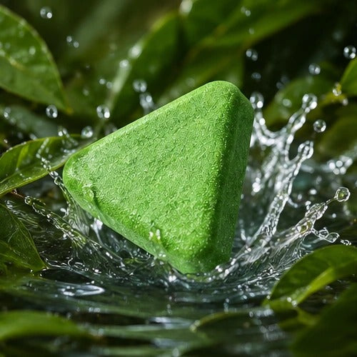 Le pain de shampoing au contact de l'eau